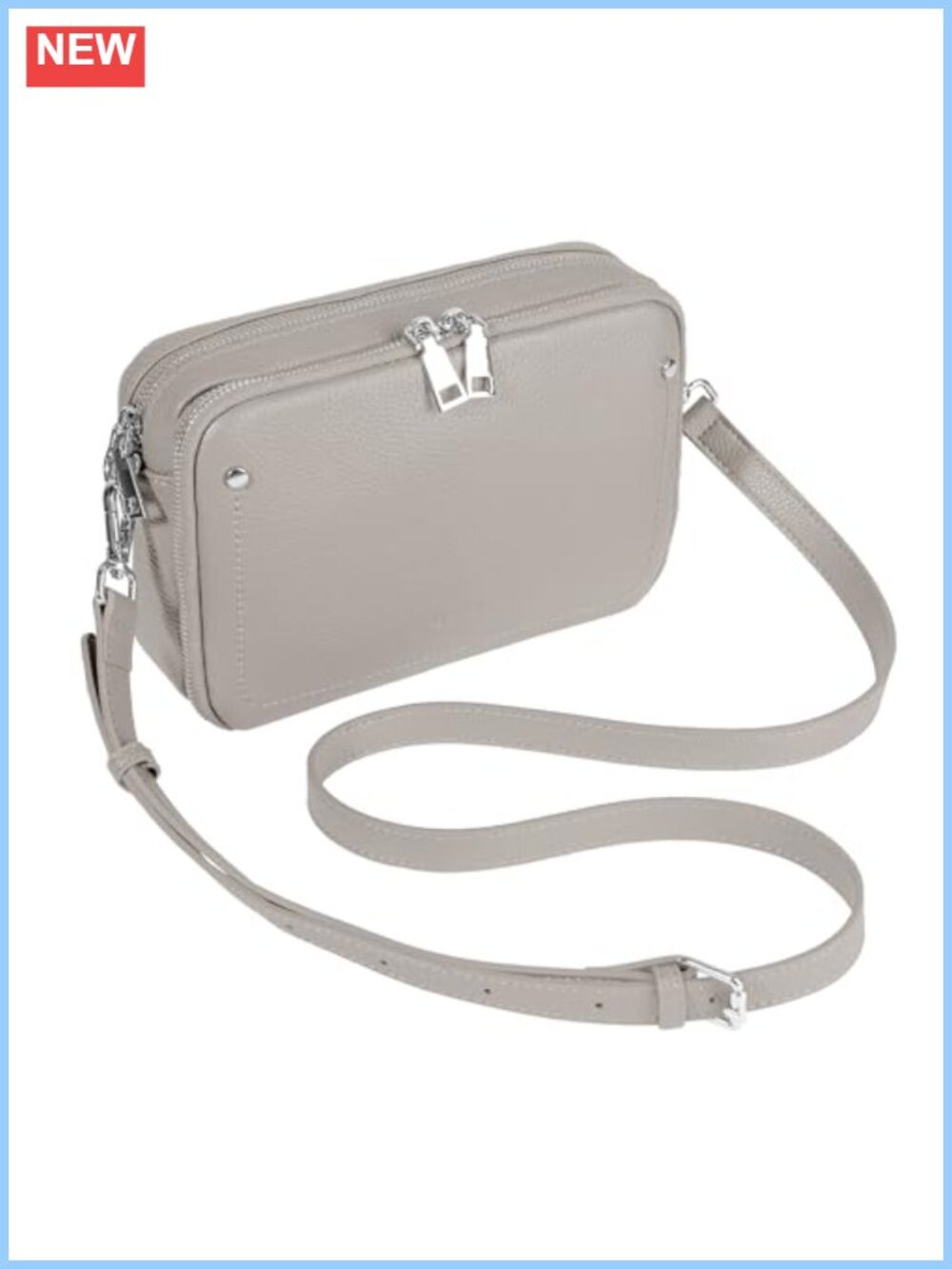 Genuine Pebbled Leather Crossbody Bag RFID Wallet Purse